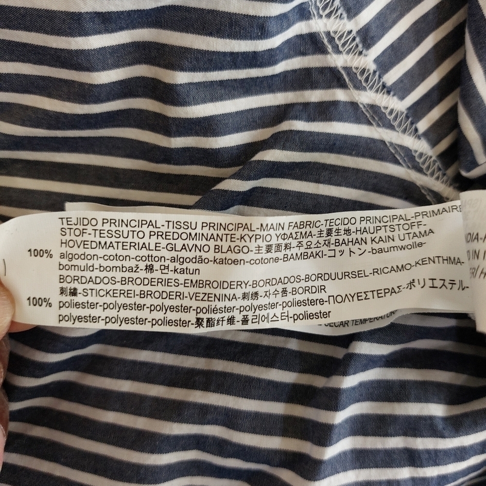 Zara 3/4 Sleeve Striped Peplum Cropped Top- size XS - Picture 8 of 8